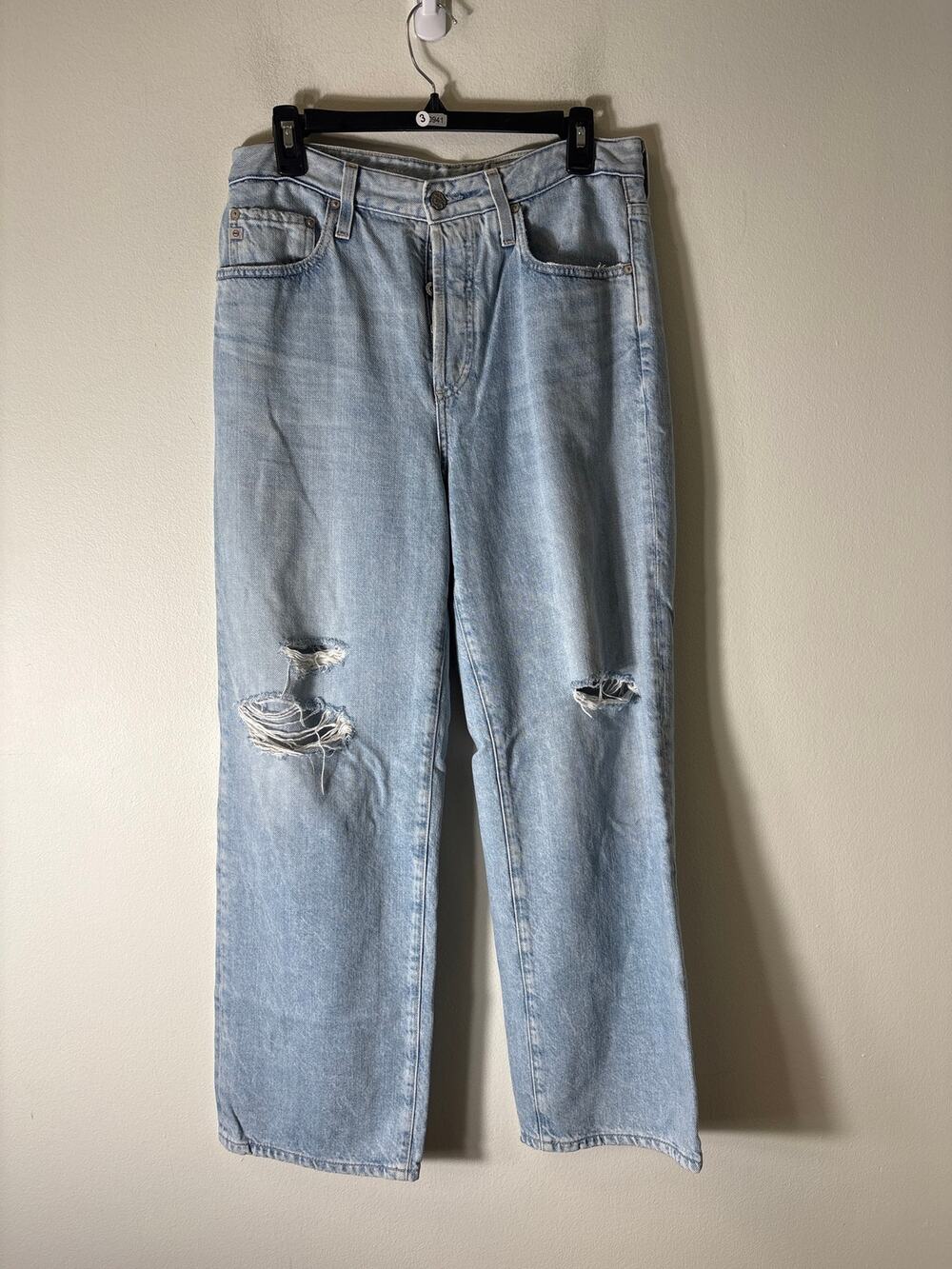 AG Light Wash Knoxx High Rise The Baggy Boyfriend Blue Jean Sz 28